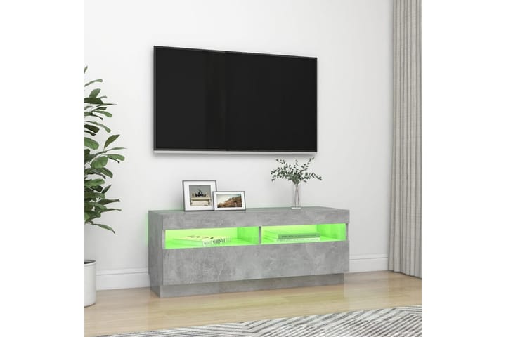 TV-taso LED-valoilla betoninharmaa 100x35x40 cm - Huonekalut - TV- & Mediakalusteet - Tv taso & Mediataso