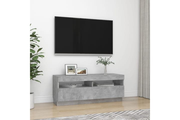 TV-taso LED-valoilla betoninharmaa 100x35x40 cm - Huonekalut - TV- & Mediakalusteet - Tv taso & Mediataso