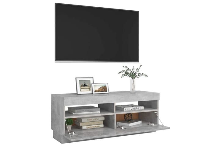 TV-taso LED-valoilla betoninharmaa 100x35x40 cm - Huonekalut - TV- & Mediakalusteet - Tv taso & Mediataso