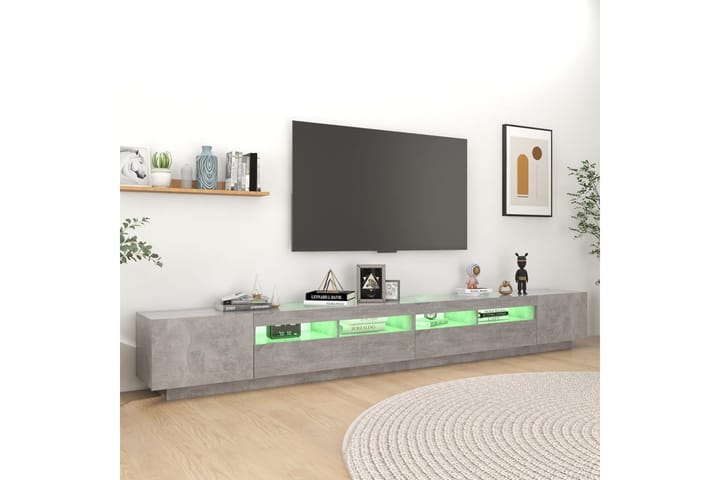 TV-taso LED-valoilla betoninharmaa 300x35x40 cm - Harmaa - Huonekalut - TV- & Mediakalusteet - Tv taso & Mediataso