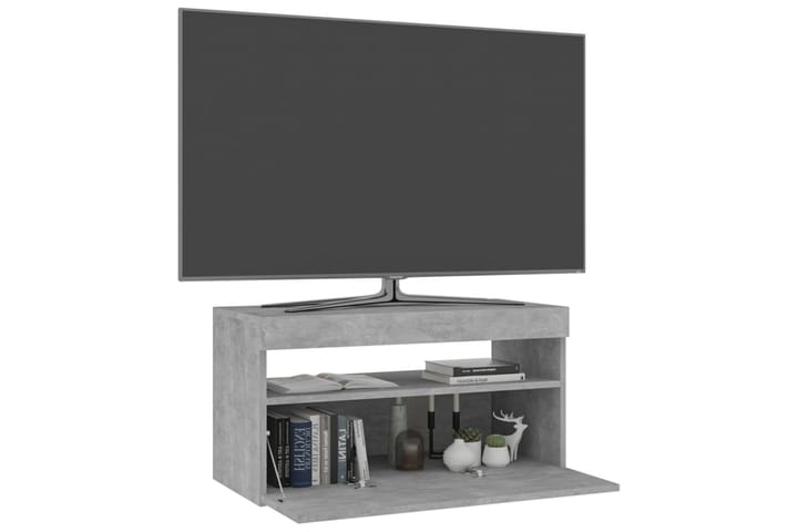 TV-taso LED-valoilla betoninharmaa 75x35x40 cm - Harmaa - Huonekalut - TV- & Mediakalusteet - Tv taso & Mediataso