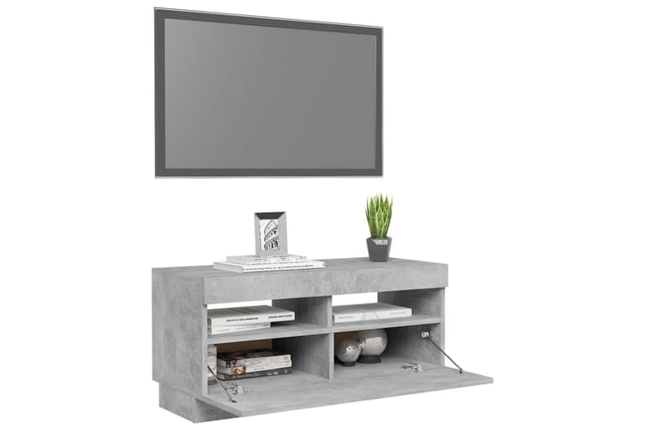 TV-taso LED-valoilla betoninharmaa 80x35x40 cm - Huonekalut - TV- & Mediakalusteet - Tv taso & Mediataso