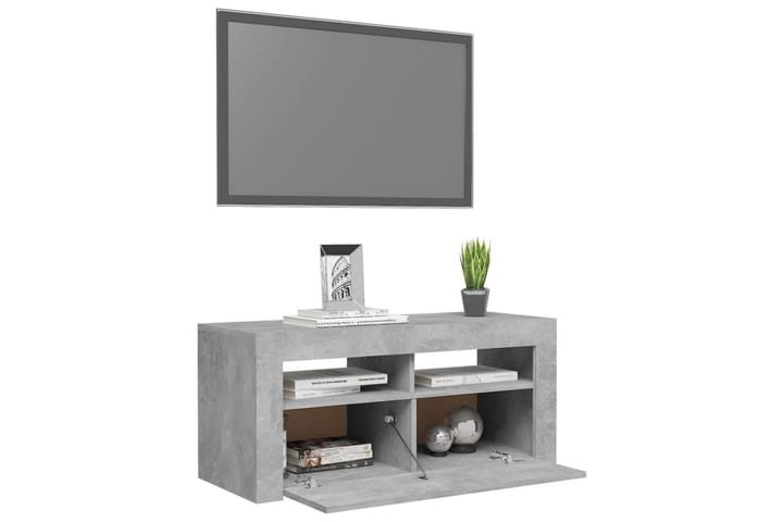 TV-taso LED-valoilla betoninharmaa 90x35x40 cm - Huonekalut - TV- & Mediakalusteet - Tv taso & Mediataso