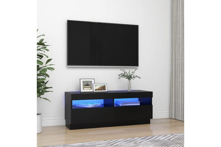 TV-taso LED-valoilla musta 100x35x40 cm - Huonekalut - TV- & Mediakalusteet - Tv taso & Mediataso