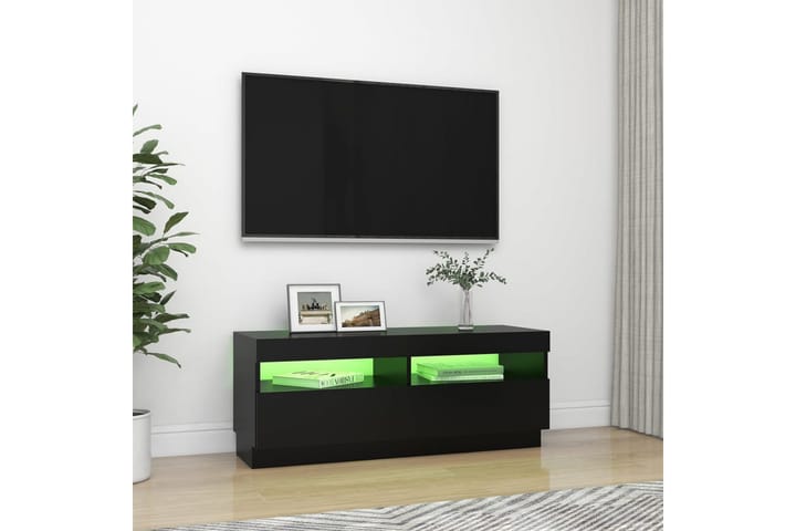 TV-taso LED-valoilla musta 100x35x40 cm - Huonekalut - TV- & Mediakalusteet - Tv taso & Mediataso