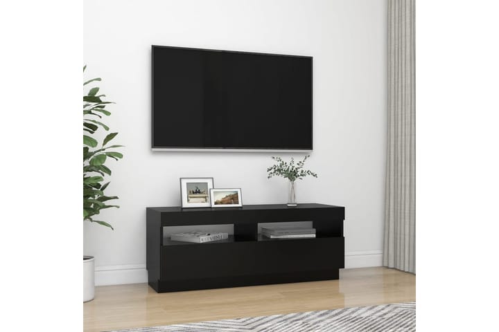 TV-taso LED-valoilla musta 100x35x40 cm - Huonekalut - TV- & Mediakalusteet - Tv taso & Mediataso