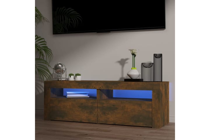 TV-taso LED-valoilla savutammi 120x35x40 cm - Ruskea - Huonekalut - TV- & Mediakalusteet - Tv taso & Mediataso