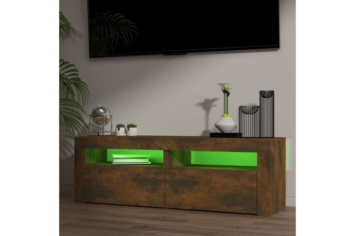 TV-taso LED-valoilla savutammi 120x35x40 cm - Ruskea - Huonekalut - TV- & Mediakalusteet - Tv taso & Mediataso