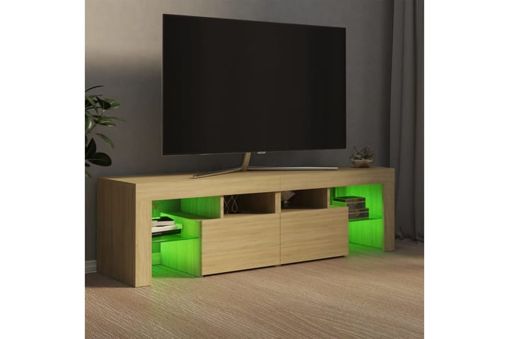 TV-taso LED-valoilla Sonoma-tammi 140x35x40 cm - Huonekalut - TV- & Mediakalusteet - Tv taso & Mediataso