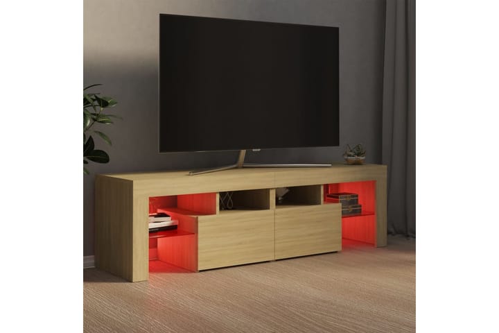 TV-taso LED-valoilla Sonoma-tammi 140x35x40 cm - Huonekalut - TV- & Mediakalusteet - Tv taso & Mediataso