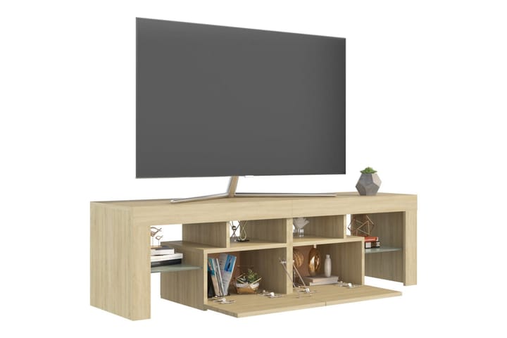 TV-taso LED-valoilla Sonoma-tammi 140x35x40 cm - Huonekalut - TV- & Mediakalusteet - Tv taso & Mediataso