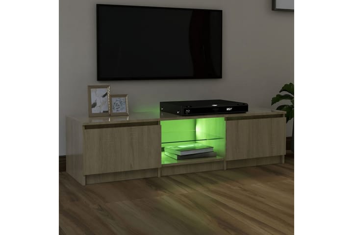 TV-taso LED-valoilla Sonoma-tammi 140x40x35,5 cm - Huonekalut - TV- & Mediakalusteet - Tv taso & Mediataso