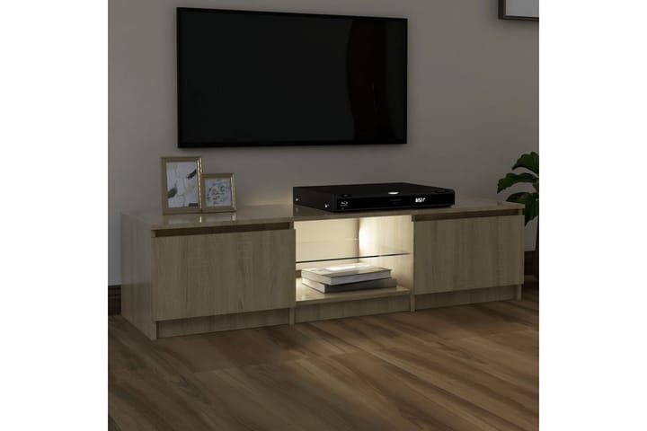 TV-taso LED-valoilla Sonoma-tammi 140x40x35,5 cm - Huonekalut - TV- & Mediakalusteet - Tv taso & Mediataso