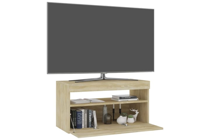 TV-taso LED-valoilla Sonoma-tammi 75x35x40 cm - Ruskea - Huonekalut - TV- & Mediakalusteet - Tv taso & Mediataso