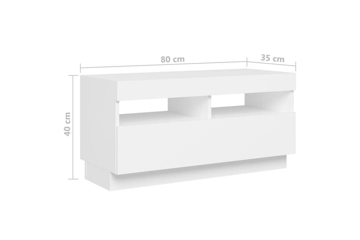 TV-taso LED-valoilla valkoinen 180x35x40 cm - Valkoinen - Huonekalut - TV- & Mediakalusteet - Tv taso & Mediataso