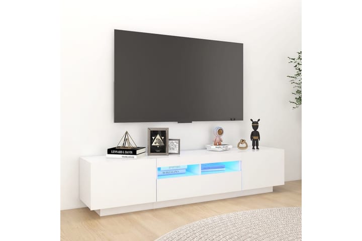 TV-taso LED-valoilla valkoinen 180x35x40 cm - Valkoinen - Huonekalut - TV- & Mediakalusteet - Tv taso & Mediataso