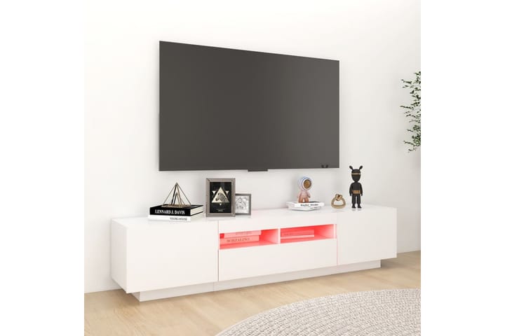 TV-taso LED-valoilla valkoinen 180x35x40 cm - Valkoinen - Huonekalut - TV- & Mediakalusteet - Tv taso & Mediataso