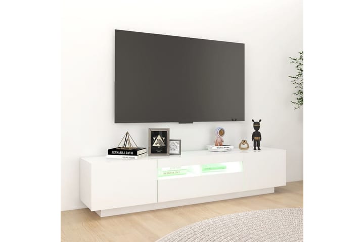 TV-taso LED-valoilla valkoinen 180x35x40 cm - Valkoinen - Huonekalut - TV- & Mediakalusteet - Tv taso & Mediataso