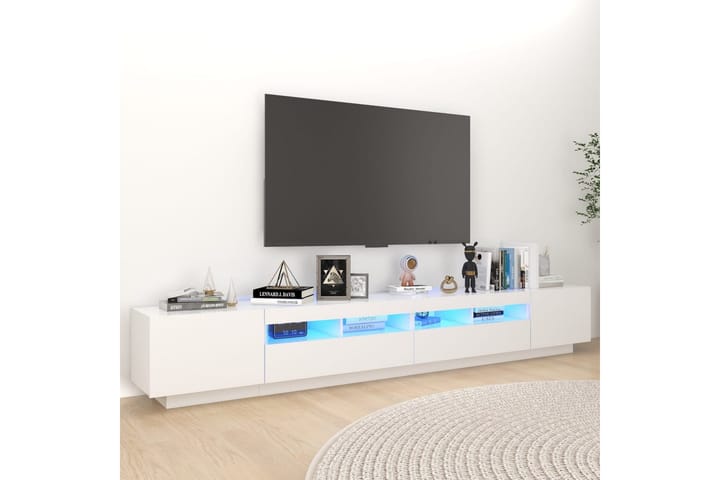 TV-taso LED-valoilla valkoinen 260x35x40 cm - Valkoinen - Huonekalut - TV- & Mediakalusteet - Tv taso & Mediataso