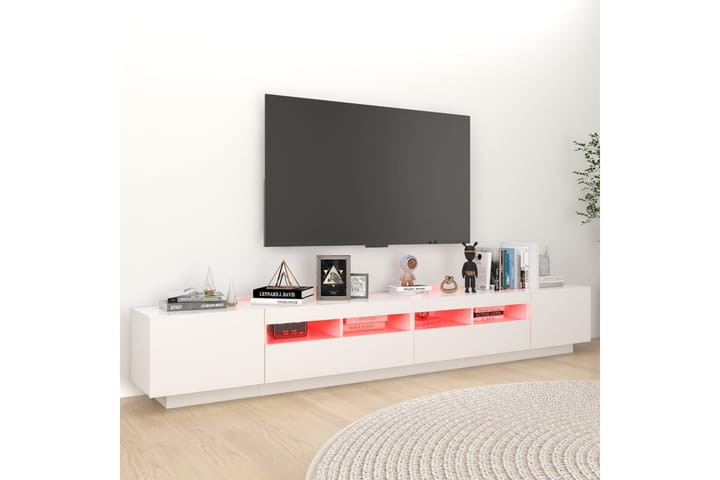 TV-taso LED-valoilla valkoinen 260x35x40 cm - Valkoinen - Huonekalut - TV- & Mediakalusteet - Tv taso & Mediataso