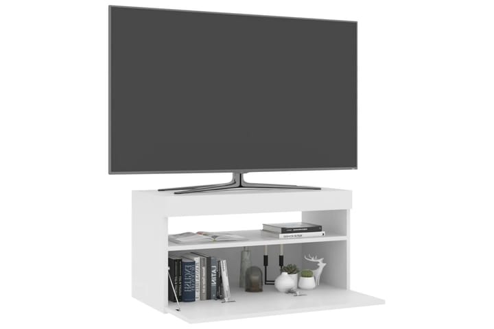 TV-taso LED-valoilla valkoinen 75x35x40 cm - Valkoinen - Huonekalut - TV- & Mediakalusteet - Tv taso & Mediataso