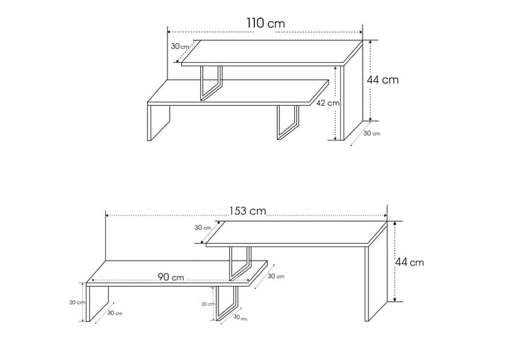 TV-taso Lundtorp 120 cm - Musta/Ruskea - Huonekalut - TV- & Mediakalusteet - Tv taso & Mediataso