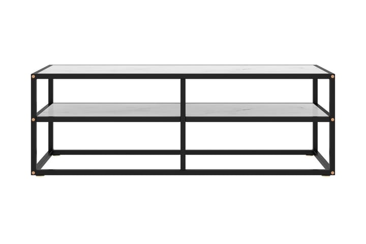 TV-taso musta valkoisella marmorilasilla 120x40x40 cm - Musta - Huonekalut - TV- & Mediakalusteet - Tv taso & Mediataso