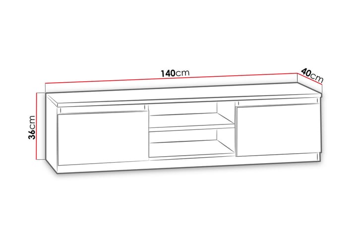 TV-taso Radomir 140 cm - Valkoinen - Huonekalut - TV- & Mediakalusteet - Tv taso & Mediataso