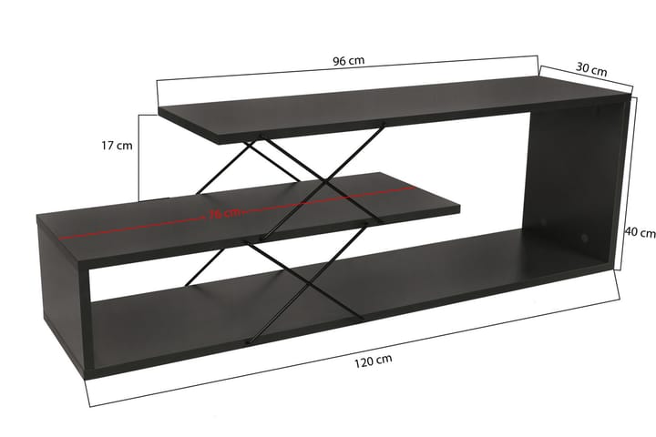 TV-taso Riyana 120 cm - Antrasiitti - Huonekalut - TV- & Mediakalusteet - Tv taso & Mediataso