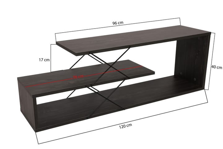 TV-taso Riyana 120 cm - Tummanruskea - Huonekalut - TV- & Mediakalusteet - Tv taso & Mediataso