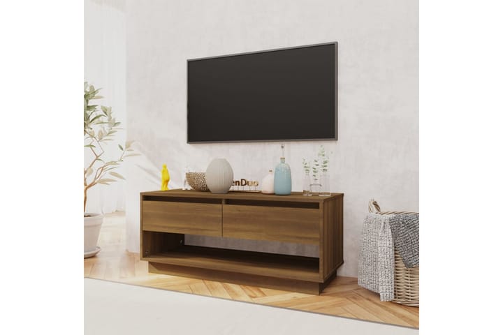 TV-taso ruskea tammi 102x41x44 cm lastulevy - Ruskea - Huonekalut - TV- & Mediakalusteet - Tv taso & Mediataso