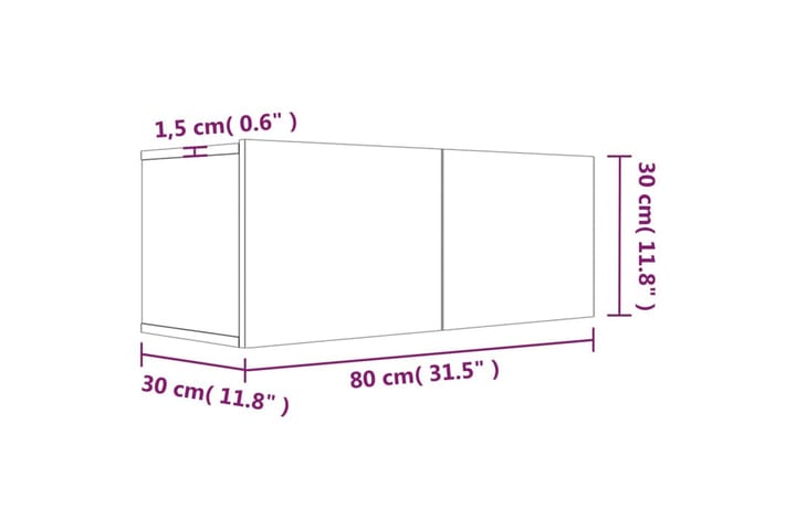 TV-taso ruskea tammi 80x30x30 cm tekninen puu - Ruskea - Huonekalut - TV- & Mediakalusteet - Tv taso & Mediataso