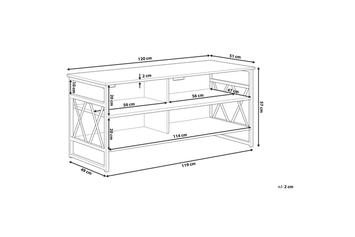 TV-taso Shavina 120 cm - Ruskea - Huonekalut - TV- & Mediakalusteet - Tv taso & Mediataso