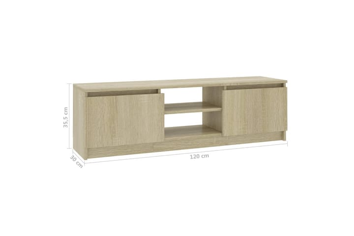 TV-taso Sonoma-tammi 120x30x35,5 cm lastulevy - Ruskea - Huonekalut - TV- & Mediakalusteet - Tv taso & Mediataso