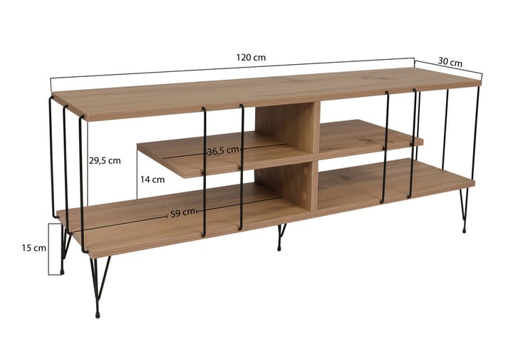 TV-taso Steinhagen 120 cm - Luonnonväri - Huonekalut - TV- & Mediakalusteet - Tv taso & Mediataso