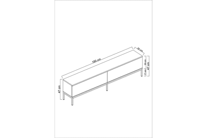 Tv-taso Tejmon 180 cm - Vit/Kulta - Huonekalut - TV- & Mediakalusteet - Tv taso & Mediataso