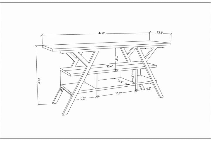 TV-taso Urgby 120x55 cm - Kulta - Huonekalut - TV- & Mediakalusteet - Tv taso & Mediataso