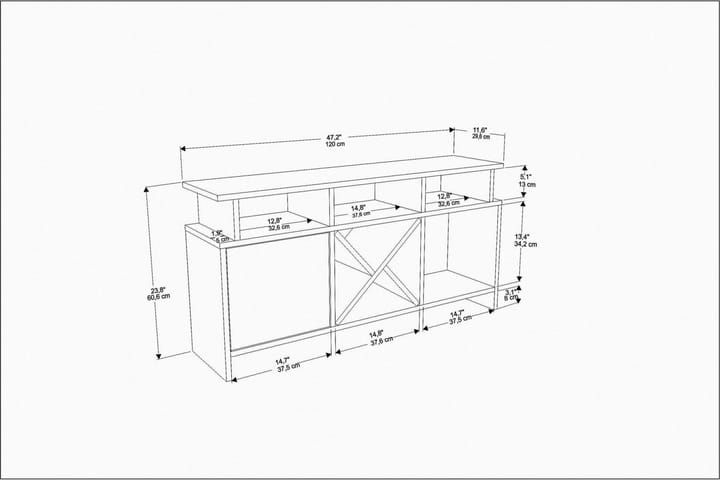 TV-taso Urgby 120x60,6 cm - Ruskea - Huonekalut - TV- & Mediakalusteet - Tv taso & Mediataso