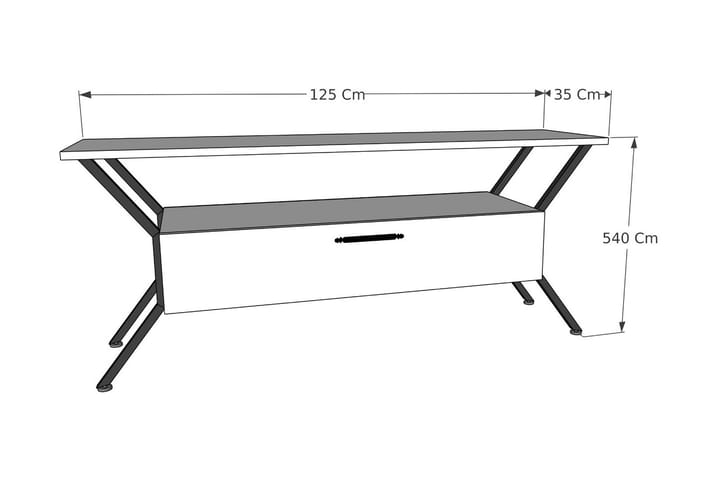 TV-taso Urgby 124x54 cm - Harmaa - Huonekalut - TV- & Mediakalusteet - Tv taso & Mediataso