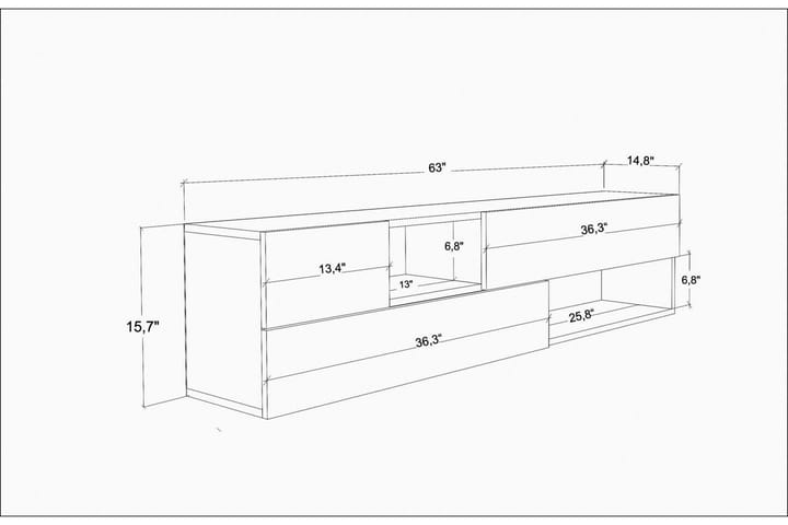 TV-taso Urgby 160x40 cm - Antrasiitti - Huonekalut - TV- & Mediakalusteet - Tv taso & Mediataso