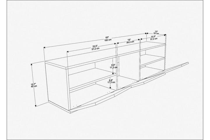 TV-taso Urgby 160x40 cm - Ruskea - Huonekalut - TV- & Mediakalusteet - Tv taso & Mediataso