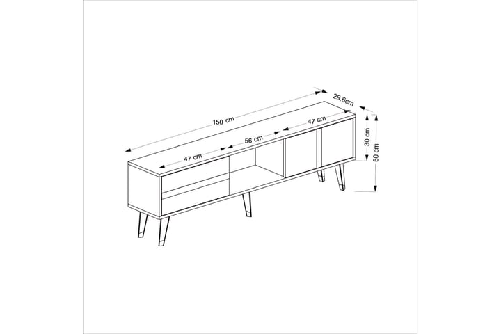 Tv-taso Vania 150 cm - Hopea - Huonekalut - TV- & Mediakalusteet - Tv taso & Mediataso