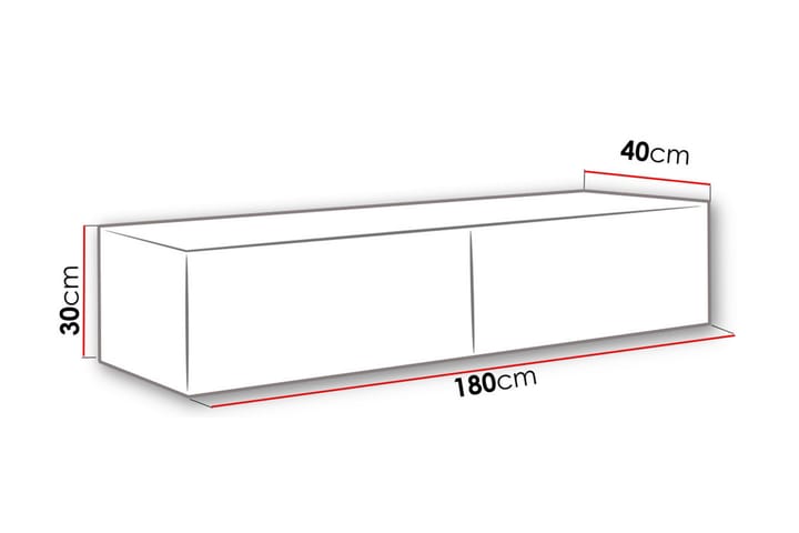 TV-taso Wishon 180 cm - Musta - Huonekalut - TV- & Mediakalusteet - Tv taso & Mediataso