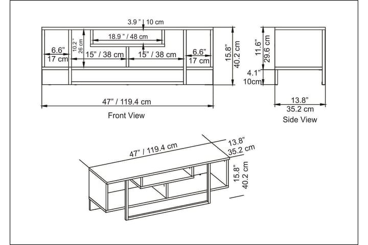 TV-taso Zakkum 120x40,2 cm - Valkoinen - Huonekalut - TV- & Mediakalusteet - Tv taso & Mediataso