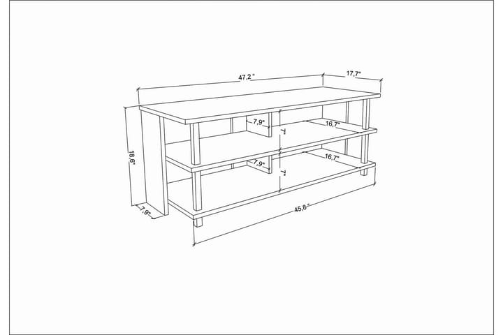 TV-taso Zakkum 120x47,4 cm - Kulta - Huonekalut - TV- & Mediakalusteet - Tv taso & Mediataso