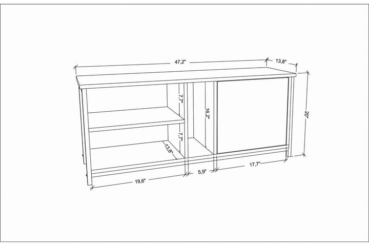 TV-taso Zakkum 120x50,8 cm - Kulta - Huonekalut - TV- & Mediakalusteet - Tv taso & Mediataso