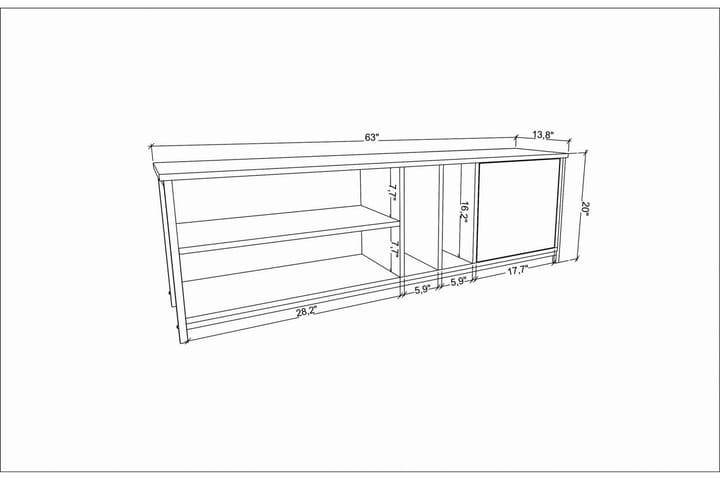 TV-taso Zakkum 140x50,8 cm - Kulta - Huonekalut - TV- & Mediakalusteet - Tv taso & Mediataso