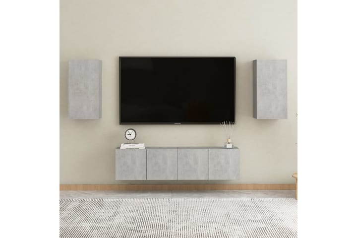 TV-tasot 2 kpl betoninharmaa 30,5x30x60 cm lastulevy - Huonekalut - TV- & Mediakalusteet - Tv taso & Mediataso