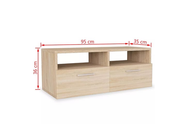 TV-tasot 2 kpl lastulevy 95x35x36 cm tammi - Ruskea - Huonekalut - TV- & Mediakalusteet - Tv taso & Mediataso