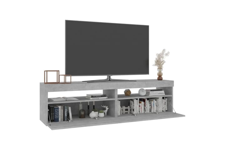 TV-tasot 2 kpl LED-valoilla betoninharmaa 75x35x40 cm - Harmaa - Huonekalut - TV- & Mediakalusteet - Tv taso & Mediataso